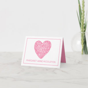Faire-part de naissance rose et blanc de coeur