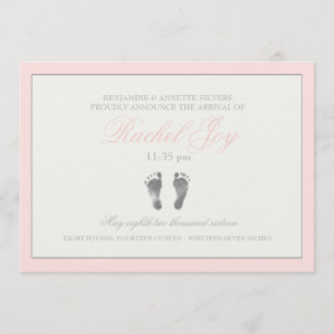 Faire-part de naissance rose tendance