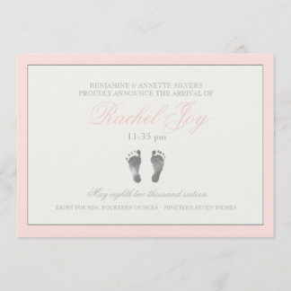 Faire-part de naissance rose tendance