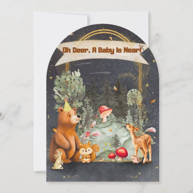 Faire-part de naissance Rustique Forestier (Devant)