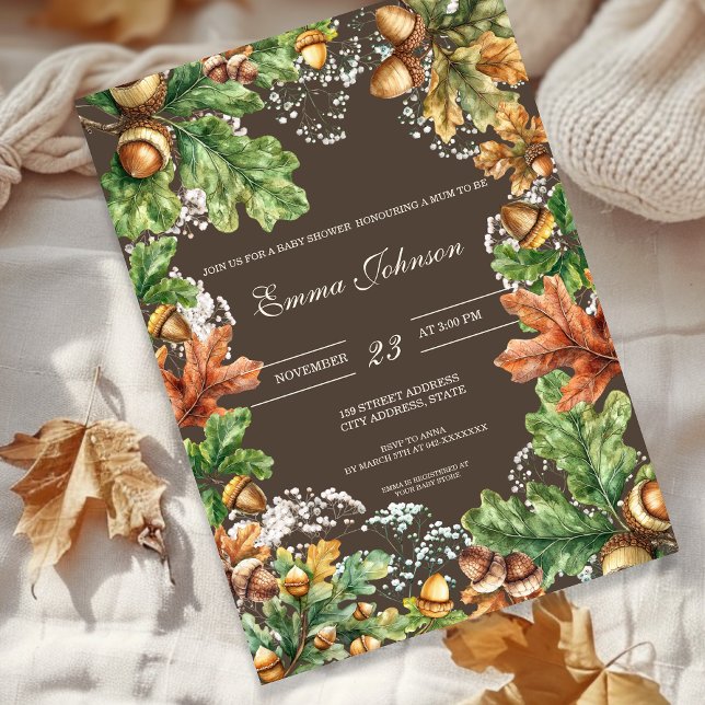 Faire-part de naissance Rustique Woodland Automne (Créateur téléchargé)