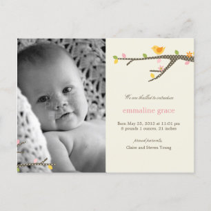 Faire-part de naissance Sweet Birdie Baby