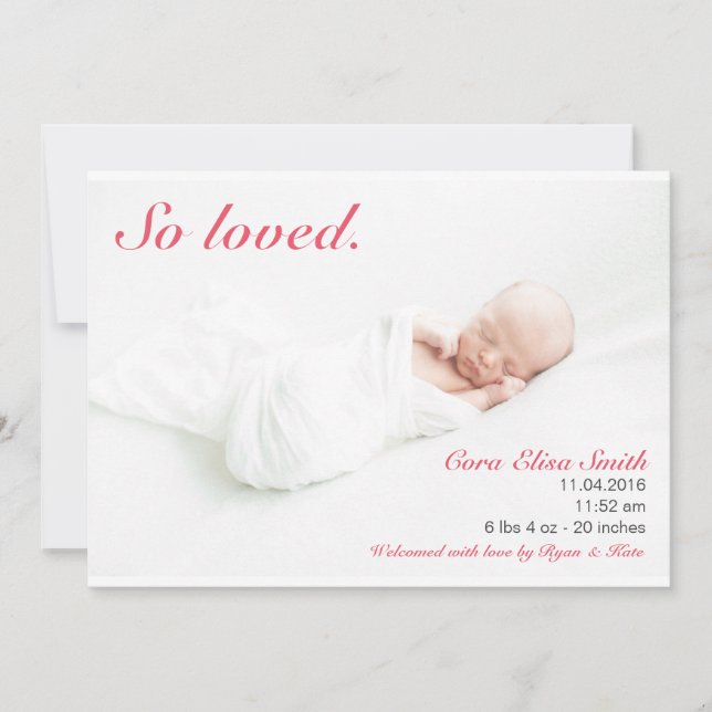 Faire-Part de Naissance Tellement Aimé (Devant)