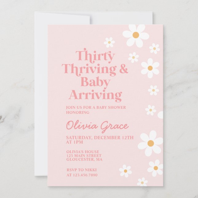 Faire-part de naissance Thirty Thriving Daisy Baby (Devant)