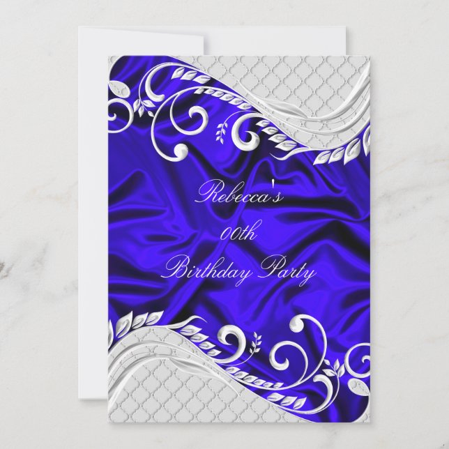 Faire-part de naissance Tourbillon de soie bleue e (Devant)