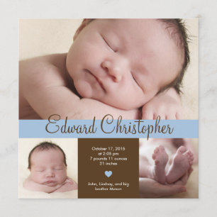Faire-part de naissance tout simplement précieux -