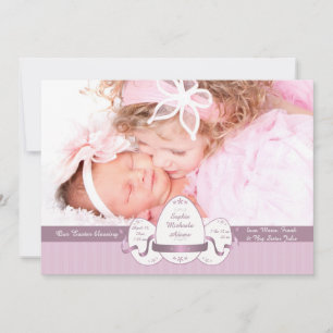 Faire-part de naissance Trois Rose de Pâques avec 