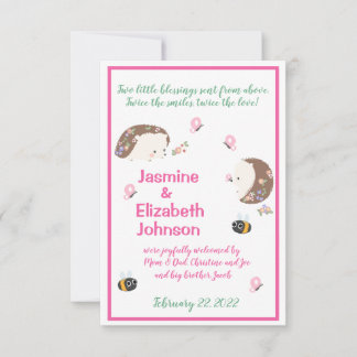 Faire-part de naissance Twin Girls