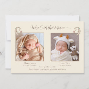 Faire-part de naissance Twins Sur Le Carte photo L