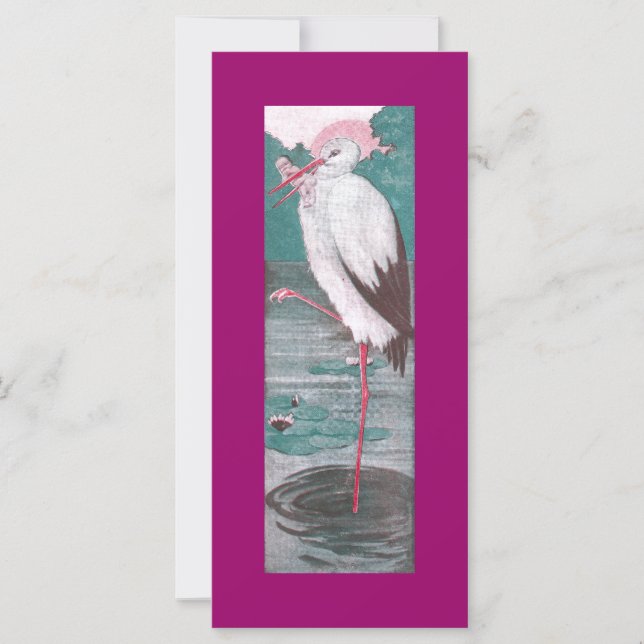 Faire-part de naissance vintage avec Stork (Devant)