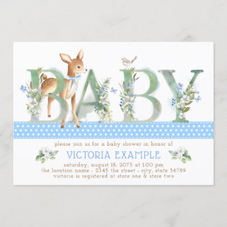 Faire-part de naissance vintage cerf garçon pour B
