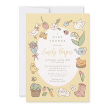 Faire-part de naissance vintage de jardin de conte