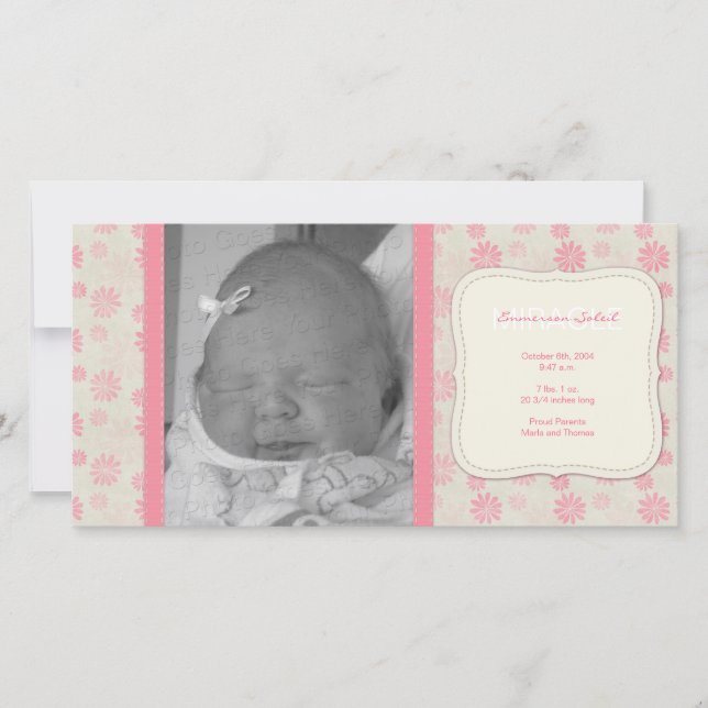 Faire-part de naissance Vintage doux (Devant)