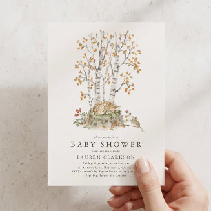 Faire-part de naissance vintage faon de la forêt