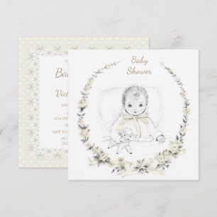 Faire-part de naissance vintage mixte