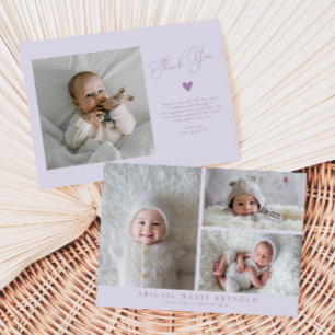 Faire-part de naissance violet minimaliste Multi P