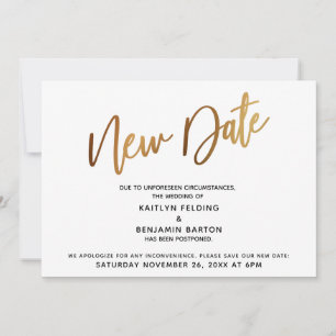 Faire-part de "Nouvelle Date" pour un Mariage Repo