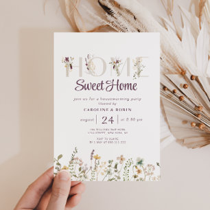 faire-part de pendaison de crémaillère aux fleurs 