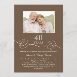 Faire-part de photo d'anniversaire Elegant Swirl