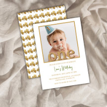 Faire-part de photo d'anniversaire pour garçon « L