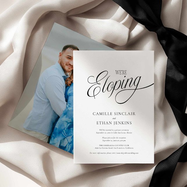Faire-part de photo d'annonce de fuite amoureuse (Minimal Elegant Eloping Announcement)