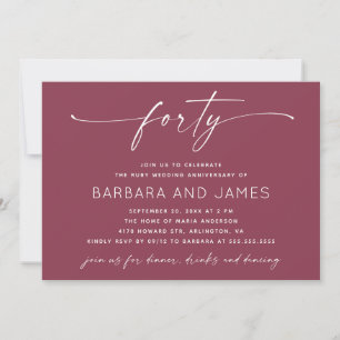 Faire-part de photo de 40e anniversaire de mariage
