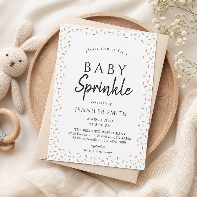 Faire-part de photo de Baby Sprinkle moderne (Créateur téléchargé)