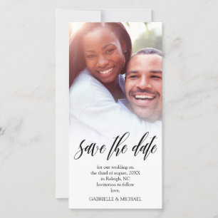 Faire-part de photo de date de mariage avec écritu