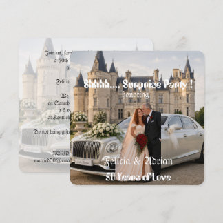 Faire-Part de Photo de Fête Surprise pour Noces d'