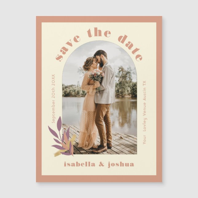 Faire part de photo de mariage moderne aux tons de (Devant)