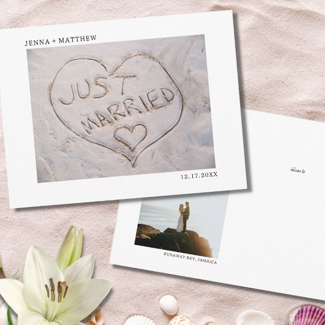 Faire-part de photo de mariage sur la plage (Créateur téléchargé)