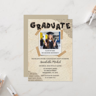 Faire-part de photo de remise de diplôme dans un a