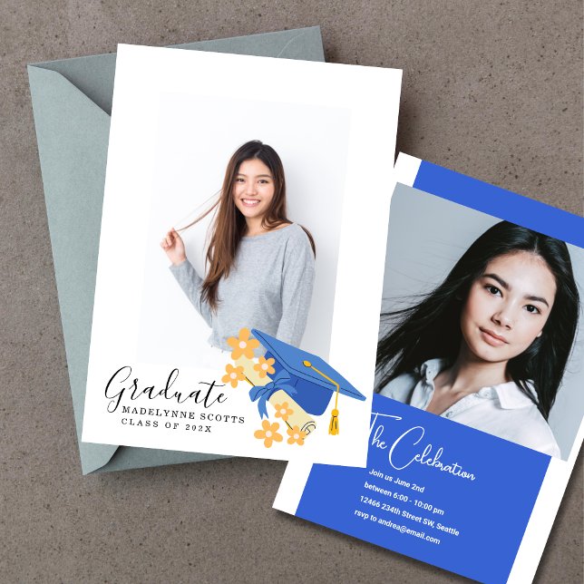Faire-part de photo de remise de diplômes avec des (Créateur téléchargé)