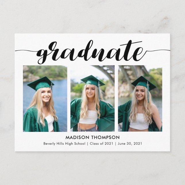 Faire-part de photo de remise de diplômes de calli (Devant)