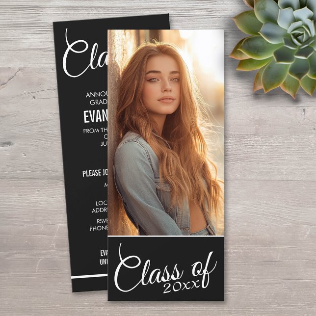 Faire-part de photo de remise de diplômes moderne  (Classic Photo Graduation Announcement)