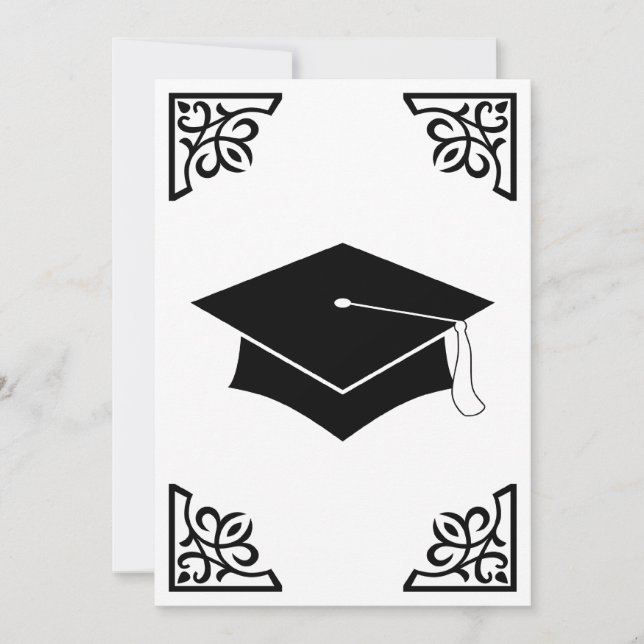 faire-part de plafond de graduation sophistiqué (Devant)