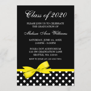 Faire-part de Pois de la Bow Jaune