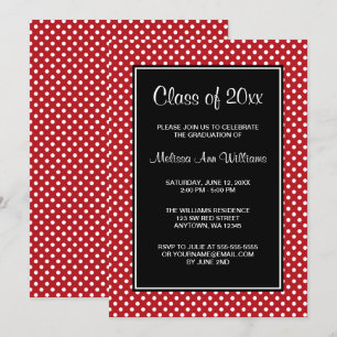 Faire-part de Pois rouge et noir