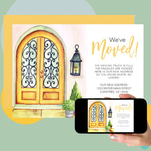 Faire-part de porte jaune sculpté