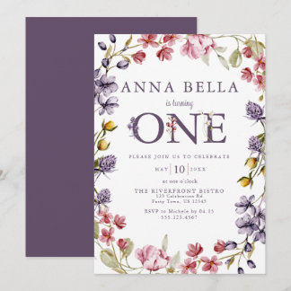 Faire-part de premier anniversaire floral