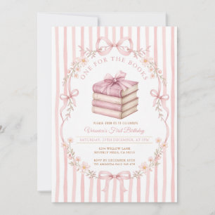 Faire-part de premier anniversaire Storybook Pink