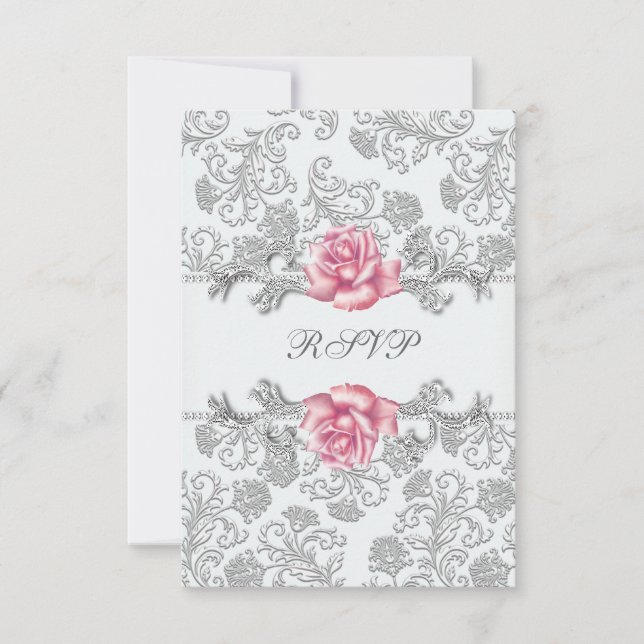 Faire-part de Première Communion pour filles Rose  (Devant)