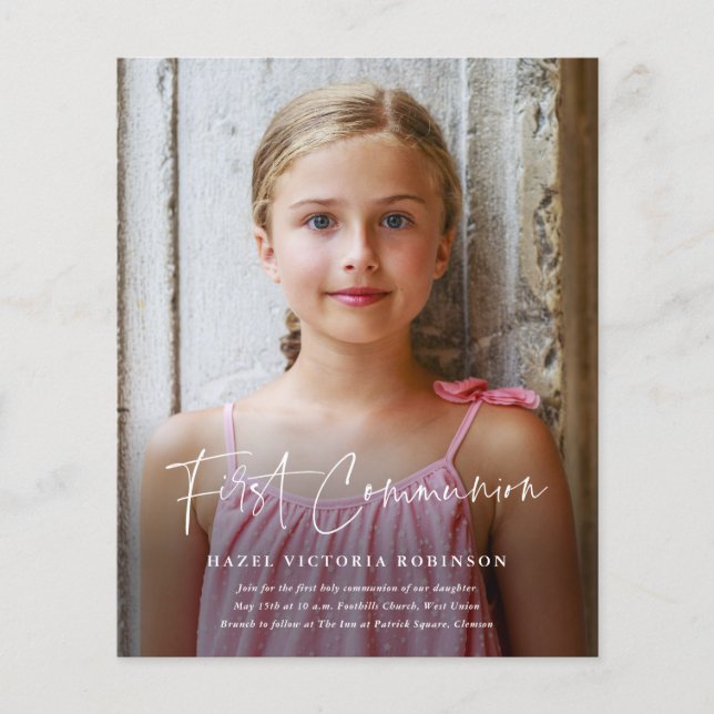 Faire-part de première communion religieuse à peti (Devant)