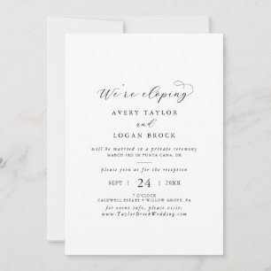 Faire-part de réception de mariage élégant écritur