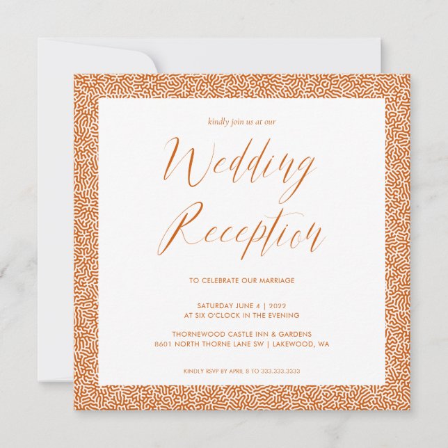 Faire-part de réception de mariage en calligraphie (Devant)