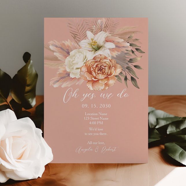 Faire-part de réception de mariage intime aux fleu (Créateur téléchargé)
