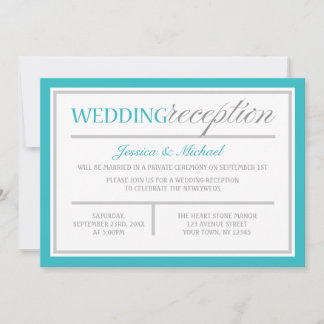 Faire-part de réception de mariage moderne gris tu