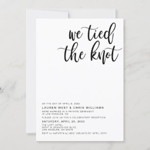 Faire-Part de Réception de Mariage Nous avons Noué