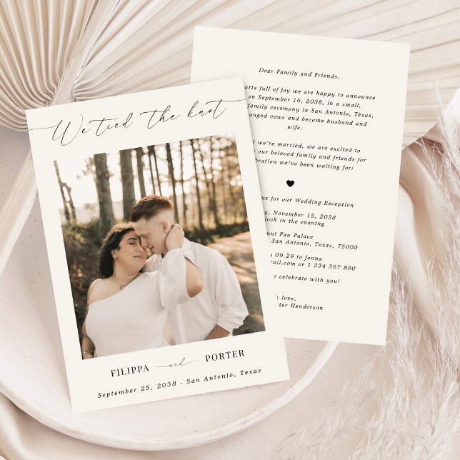 Faire-part de réception de mariage pour évasion en (Créateur téléchargé)