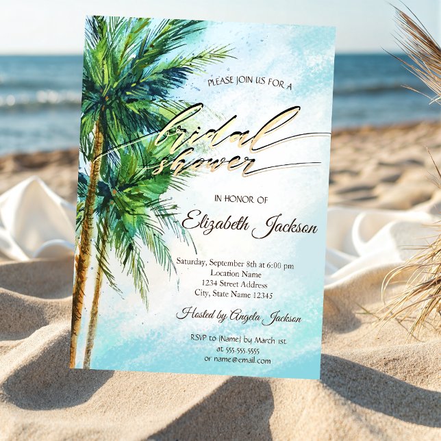 Faire-Part de Réception de Mariage Tropical Plage, (Créateur téléchargé)